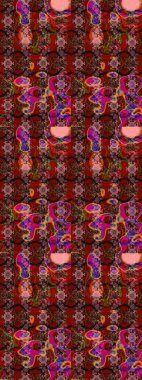 Çiçekli güzel suluboya desen. Raster illüstrasyonu. Kahverengi renklerde.