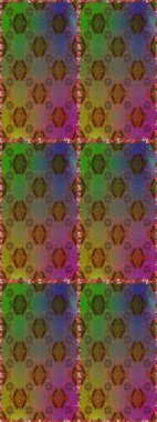 Kahverengi ve yeşil renkli çiçekler. Raster illüstrasyonunda kusursuz çiçek deseni.