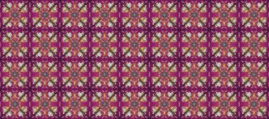 Şam, tasarım için kusursuz desen. Mor, kahverengi ve gri renklerde altın elementlerle pürüzsüz desen.