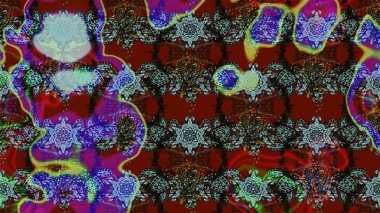 Küçük çiçekli yay deseni çiz. Raster illüstrasyonu. Suluboya stilinde kırmızı renkler üzerine.