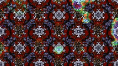 Suluboya çiçekli çiçek deseni. Raster illüstrasyonu. Siyah renkte güzel tekstil.