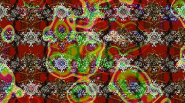 Çiçekli karalama şeklinde Raster çiçek deseni. Kahverengi renklerde bahar çiçekleri. Raster illüstrasyonu.