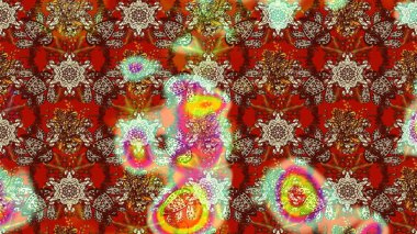 Çiçekli karalama şeklinde Raster çiçek deseni. Nazik, narin çiçek arkaplanı. Kahverengi renkte çiçekler.