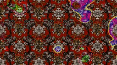 Sevimli çiçek raster deseni. Kahverengi renkli çiçekler. Renkli Bahar Teması eskiz kalıbı. Düz Çiçek Elementleri Tasarımı.