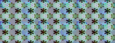 Mavi ve nötr renklerde Asya tekstil tarzında. Raster illüstrasyonu. Suluboya çiçekli çiçek deseni.