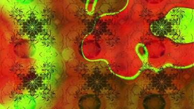 Raster Illustrasyon 'daki Çiçek Deseni' nin son moda çizimi. Kahverengi renkli çiçekler. Renkli Yaz Temalı eskiz kalıbı. Düz Çiçek Elementleri Tasarımı.