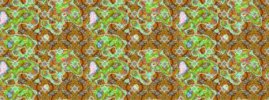 Soyut etnik raster çizim kalıbı. Kabile sanatı boho baskısı, klasik çiçek arkaplanı. Arkaplan dokusu, duvar kağıdı, yeşil renkli çiçek teması.