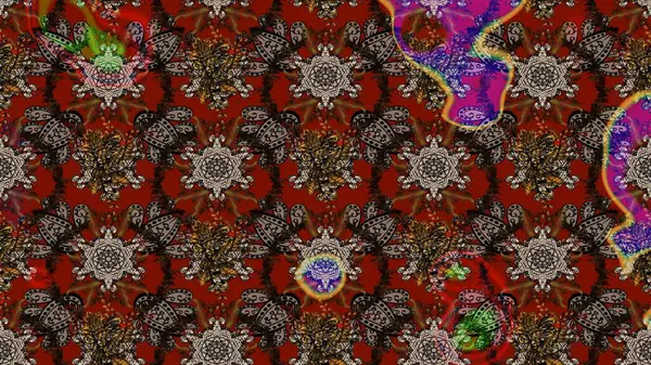 Sevimli çiçek raster deseni. Kahverengi renkli çiçekler. Renkli Bahar Teması eskiz kalıbı. Düz Çiçek Elementleri Tasarımı.