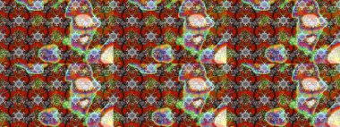 Yapraklı çiçekler ve kahverengi renkli papatya çiçekleri. Eskiz arkaplan modeli. Raster - stok.