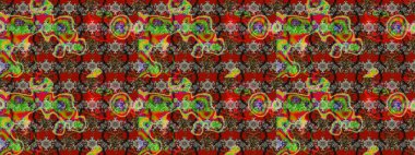 Sınır Kızılderili çiçekli paisley patten. Taslak süsleme izi. Etnik Mandala havlusu. Raster Henna tarzı. Tebrik kartı arkaplanı, boyama kitabı, arkaplan, tekstil için kullanılabilir.