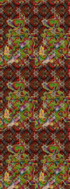 Tropik çiçek desenleri. Raster illüstrasyonu. Kahverengi renkte çiçekler.