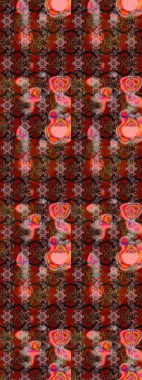 Küçük kahverengi çiçekli oldukça eski bir besin torbası deseni. Millefleur 'lar. Tekstil, kumaş, kapaklar, duvar kağıtları, baskı, paket, koleksiyon defteri, örgü, dekupaj için çiçek arkaplanı..