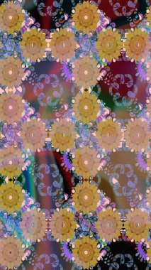 Tomurcukları çiçek olan sevimli bir çiçek deseni. Eskiz geçmişi. Raster illüstrasyonu. Kumaş, tekstil, duvar kağıdı baskısı için. Eski usul. Raster..