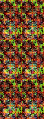 Çizim çiçek deseni duvar kâğıdı olarak kullanılabilir. Siyah renkli çiçekler. Raster illüstrasyonu.