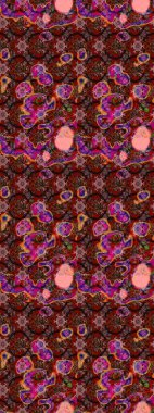 Çiçek ve yapraklı karalama şeklinde Raster çiçek deseni. Kahverengi renklerde bahar çiçekleri. Raster illüstrasyonu.