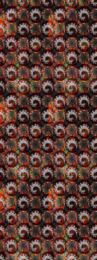 Manzaralı çiçek deseni. Çiçek kompozisyonu, el boyası, hassas şablon. Üst manzara, yumuşak siyah renk tarzı. Sevgililer günü ve tebrik kartı konsepti için şık bir davet.