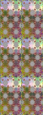 Düz Çiçek Elementleri Tasarımı. Raster illüstrasyonunda kusursuz çiçek deseni. Gri renkli çiçekler. Renkli Bahar Teması Kusursuz Arkaplan.