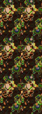 Varicolobrown Raster çizimi. Bir sürü kahverengi ve soyut çiçekli tropik eskiz deseni. Küçük çiçekte sevimli çiçek deseni var..