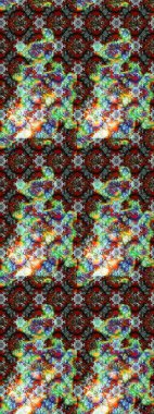 Raster illüstrasyonundaki çiçek desenli çizim. Suluboya tarzında yeşil renkte çiçekler.