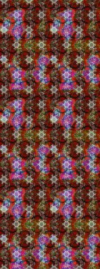 Çiçekli karalama şeklinde Raster çiçek deseni. Nazik, narin çiçek arkaplanı. Kahverengi renkte çiçekler.