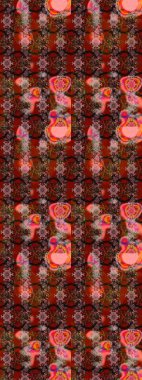 Küçük kahverengi çiçekli oldukça eski bir besin torbası deseni. Millefleur 'lar. Tekstil, kumaş, kapaklar, duvar kağıtları, baskı, paket, koleksiyon defteri, örgü, dekupaj için çiçek arkaplanı..