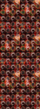 Renkli Bahar Teması eskiz kalıbı. Düz Çiçek Elementleri Tasarımı. Raster..