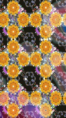 Çiçekli yumuşak bir eskiz şekli. Raster çiçekleri klasik tarzda çizilmiş. Nazikçe, sarı renkte bahar çiçekleri. Raster illüstrasyonu.