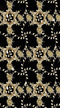 Kumaş desenli papatya çiçeği detayı. Siyah renkte çiçekler.