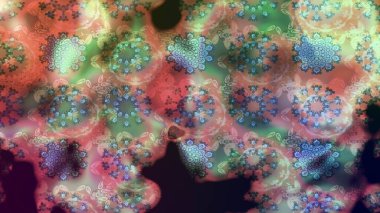 Tarafsız renklerde parlak çiçekli halı eşkali..