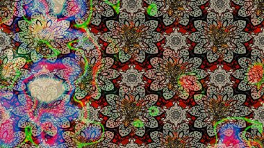 Çiçekler suluboya eskiz deseni. Raster Stili kumaş deseni.