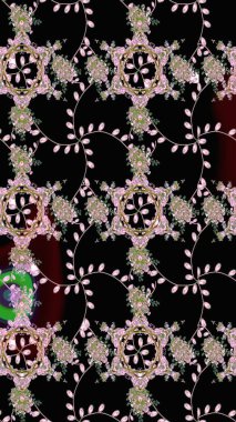 Çiçekli eskiz çizimi. Siyah renkli çiçekler. Renkli Yaz Temalı eskiz kalıbı. Düz Çiçek Elementleri Tasarımı.