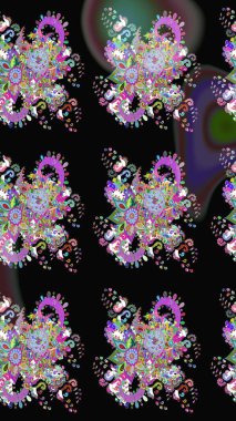 Renkli Yaz Temalı eskiz kalıbı. Yazdır. Raster çiçekli arka plan. Güzel kumaş deseni. Güzel eskiz şekli. Düz Çiçek Elementleri Tasarımı.