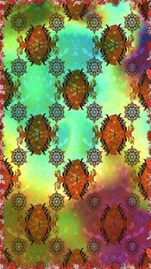 Çiçek kompozisyonu. Küçük çiçekte güzel bir desen var. Doğa. Raster deseni. - yeşil ve kahverengi çiçekler. Çiçek arkaplan. Çiçek kolajı.