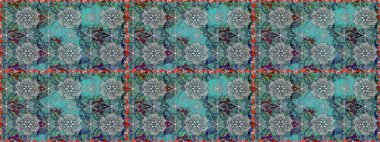 Çocuksu tasarım. Tekstil, kumaş, ambalaj, hatıra defteri için hoş bir çiçek arkaplanı. El çizimi çiçekli, pürüzsüz bir desen. Mavi arkaplanda.