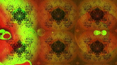 Çiçekler. Soyut etnik raster çizim kalıbı. Vadinin çiçekleri kahverengi renklerde.