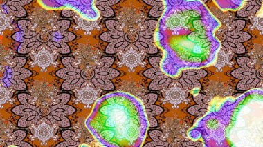 Küçük çiçekteki sevimli çiçek deseni. Güzel karalamalı çiçek desenli çizim. Güzel kumaş deseni. Raster illüstrasyonu.