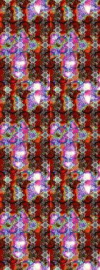 Raster illüstrasyonundaki çiçek desenli çizim. Suluboya tarzında kahverengi renkte çiçekler.