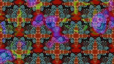 El çizimi çiçek çizimi deseni (fayans). Şirin çiçekli, desenli, kahverengi renkli bir eskiz deseni. Tekstil için suluboya çizim deseni.