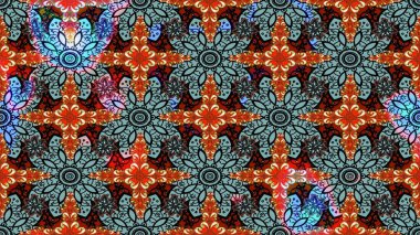 Klasik çiçekler. El çizimi, soyut ve süslü elementler. Yaz çiçekleri teması. Mavi renkler. Suluboya resim taklit Raster illüstrasyonu.