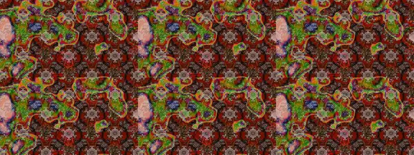 Suluboya çiçekli çiçek deseni. Raster illüstrasyonu. Kahverengi renkli Asyalı tekstil.