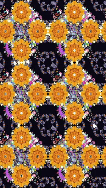 Güzel eskiz şekli. Raster çiçekli arka plan. Yazdır. Güzel kumaş deseni. Renkli Yaz Temalı eskiz kalıbı. Düz Çiçek Elementleri Tasarımı.