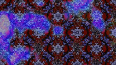 Soyut etnik raster çizim kalıbı. Kabile sanatı boho baskısı, klasik çiçek arkaplanı. Arkaplan dokusu, duvar kağıdı, mor renkli çiçek teması.