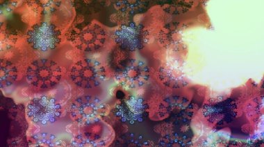 Kahverengi renkli etnik çiçeklerin olduğu zarif bir eskiz modeli. Raster Çiçek İllüstrasyonu güzel tekstil..