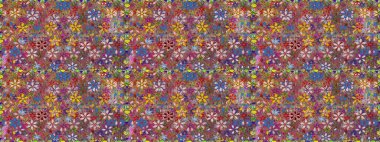 Kahverengi ve kırmızı renkte manzaralı çiçek deseni. Üst manzara, yumuşak stil. Çiçek kompozisyonu, el boyası, hassas şablon. Sevgililer günü ve tebrik kartı konsepti için şık bir davet.