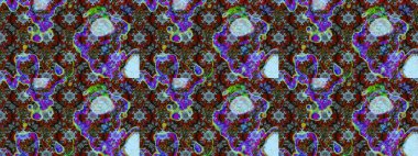 Mavi renkli mavi papatya deseni. Raster illüstrasyonu. Mavi renklerde.