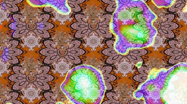 Küçük çiçekteki sevimli çiçek deseni. Güzel karalamalı çiçek desenli çizim. Güzel kumaş deseni. Raster illüstrasyonu.