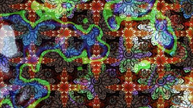 Raster düz çiçek çizim deseni. Hediye ambalaj kağıdı, tebrik kartları, posterler ve pankart tasarımı. Kahverengi renkte çiçekler.