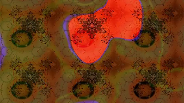 Çiçekli karalama şeklinde Raster çiçek deseni. Kahverengi renkte yaz çiçekleri. Raster illüstrasyonu.