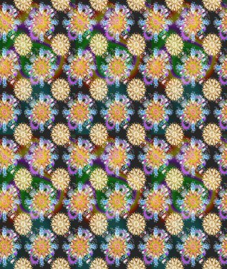 Küçük çiçekteki sevimli çiçek deseni. Güzel karalamalı çiçek desenli çizim. Güzel kumaş deseni. Raster illüstrasyonu.