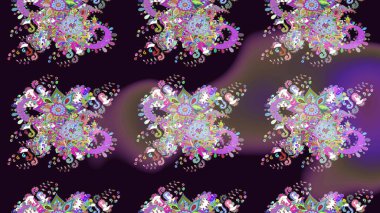 El çizimi, soyut ve süslü elementler. Suluboya resim taklit Raster çizimi. Yaz çiçekleri teması. Siyah renkler. Klasik çiçekler..